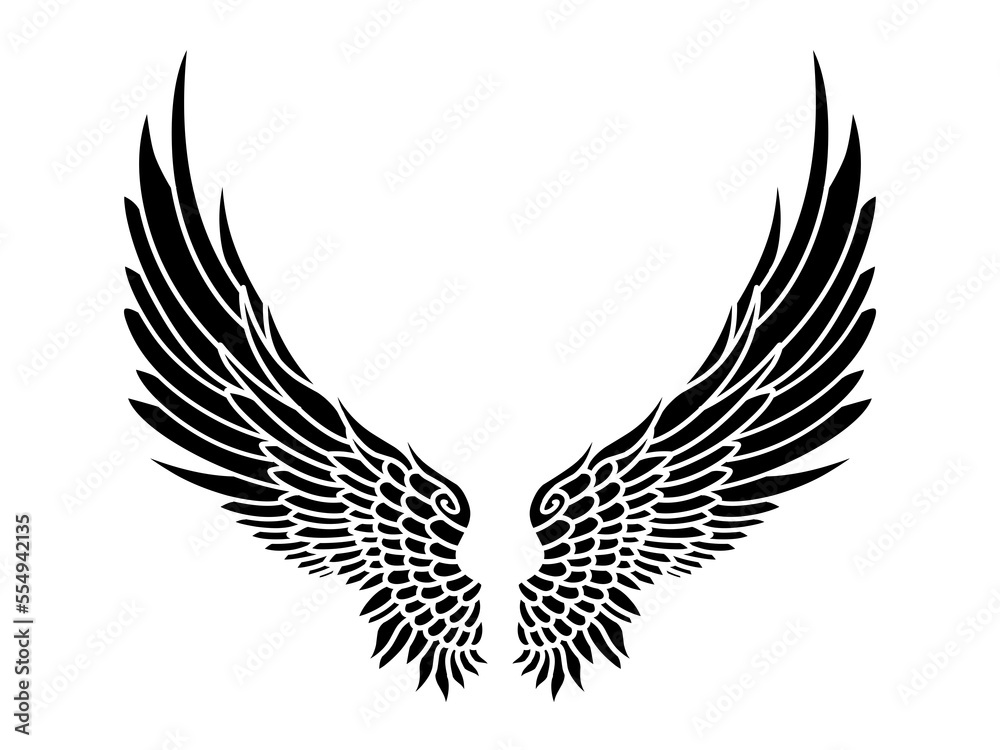 Fototapeta premium vector angel wings tribal tattoo