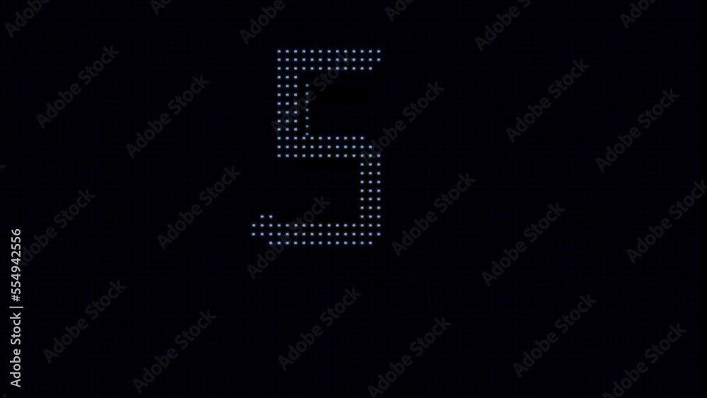 Countdown digital led light panel effect animation 