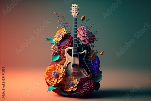 Digital illustration about guitar.