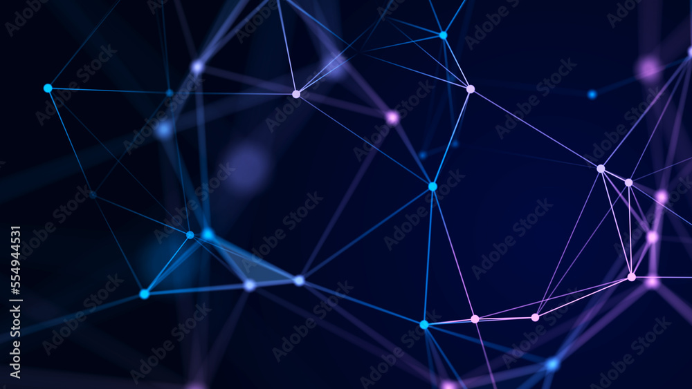 Connection of colored lines and shapes in space. Big data visualization. Digital background. 3d rendering. Connection of colored lines and shapes in space. Big data visualization. Digital background. 3d rendering.