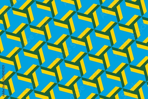 Geometric pattern in the colors of the national flag of Rwanda. The colors of Rwanda.