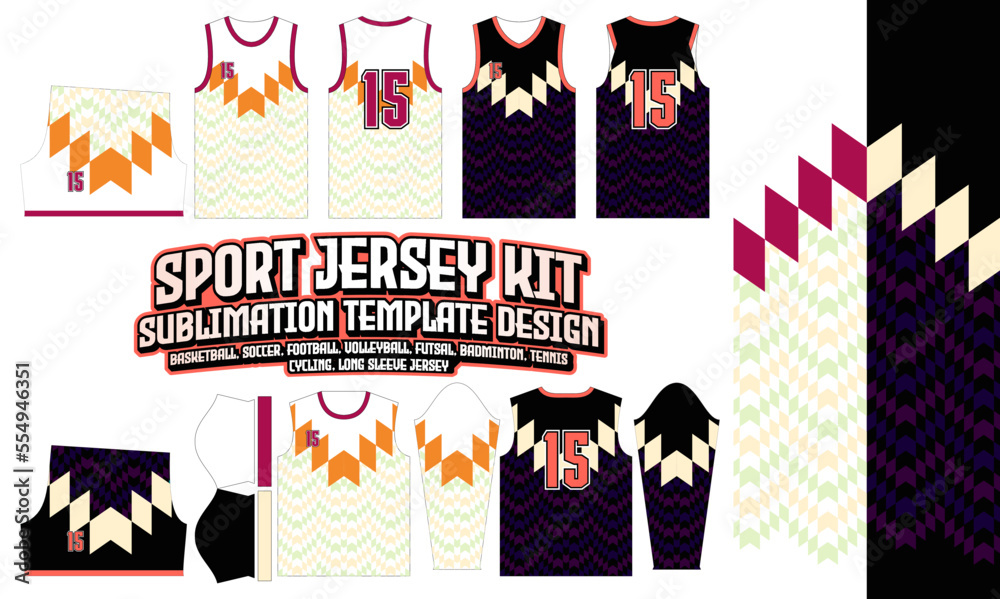 sport Jersey Apparel Sport Wear Sublimation pattern Design 273 for Soccer Football E-sport Basketball volleyball Badminton Futsal t-shirt