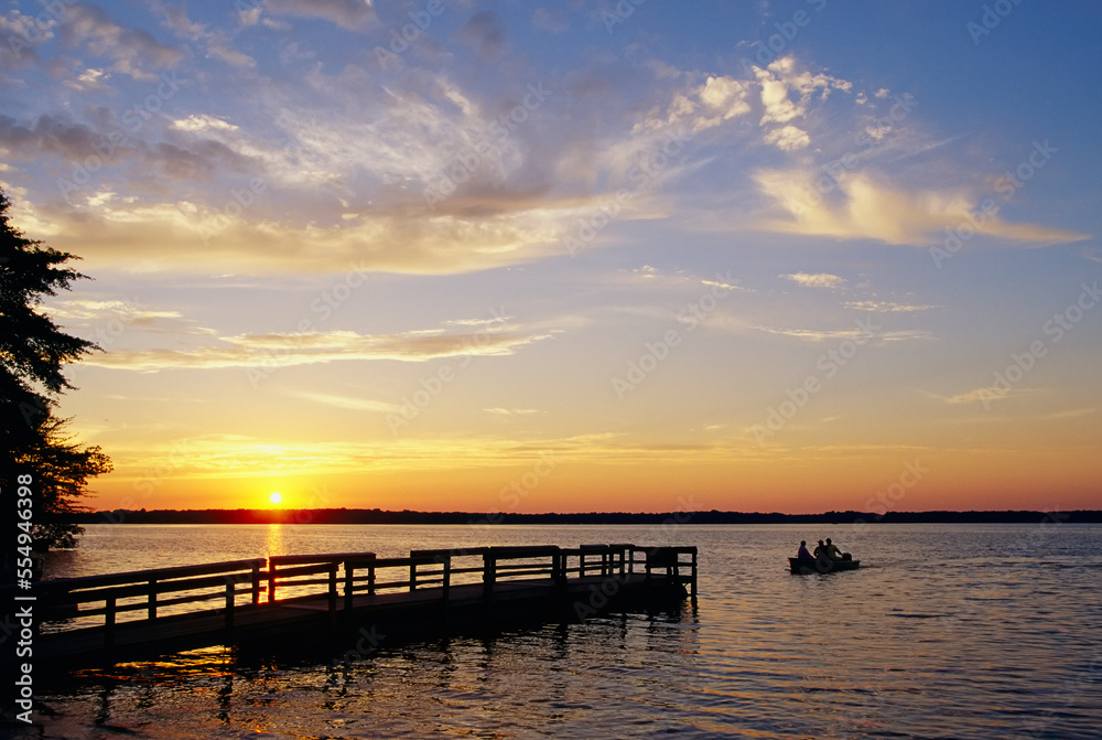 Anglers returning to dock, Pymatuning State Park.; Pymatuning State Park, Pennsylvania. Anglers returning to dock, Pymatuning State Park.; Pymatuning State Park, Pennsylvania.