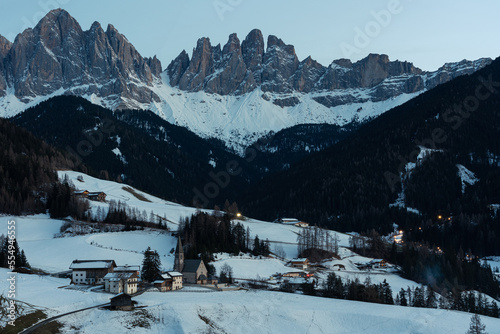 Winter in the Dolomites.