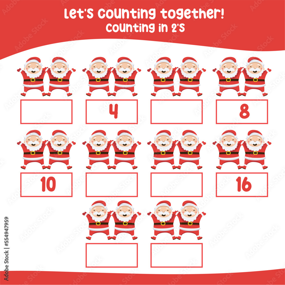 Counting by two's the Christmas elements. practising math in multiple of 2s activity worksheet for kids, write the missing numbers, Counting math. Educational printable math worksheet for children. Counting by two's the Christmas elements. practising math in multiple of 2s activity worksheet for kids, write the missing numbers, Counting math. Educational printable math worksheet for children.