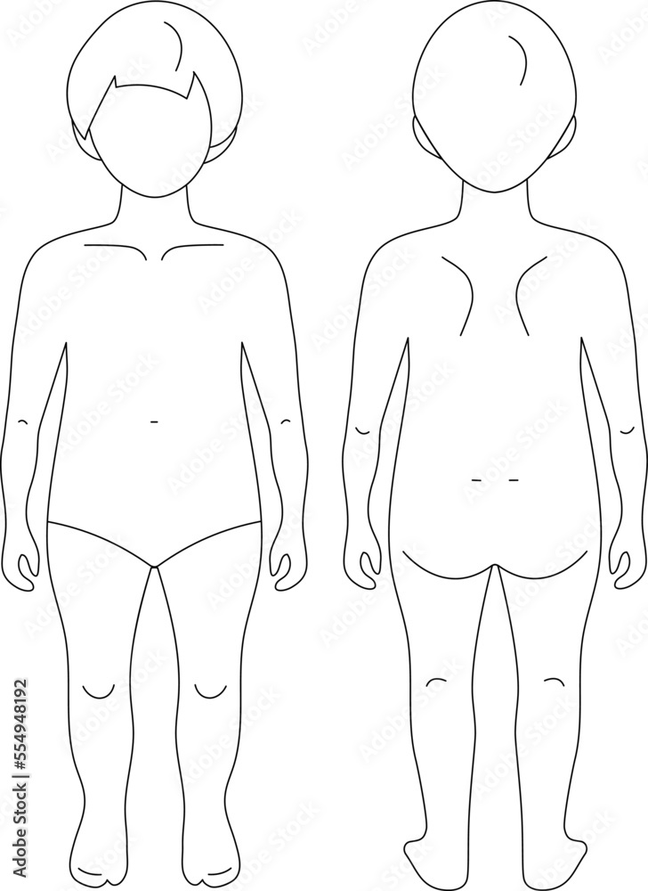 Child figure line drawing croqui for flat fashion sketches and cads. Vector mannequin isolated design. Child figure line drawing croqui for flat fashion sketches and cads. Vector mannequin isolated design.