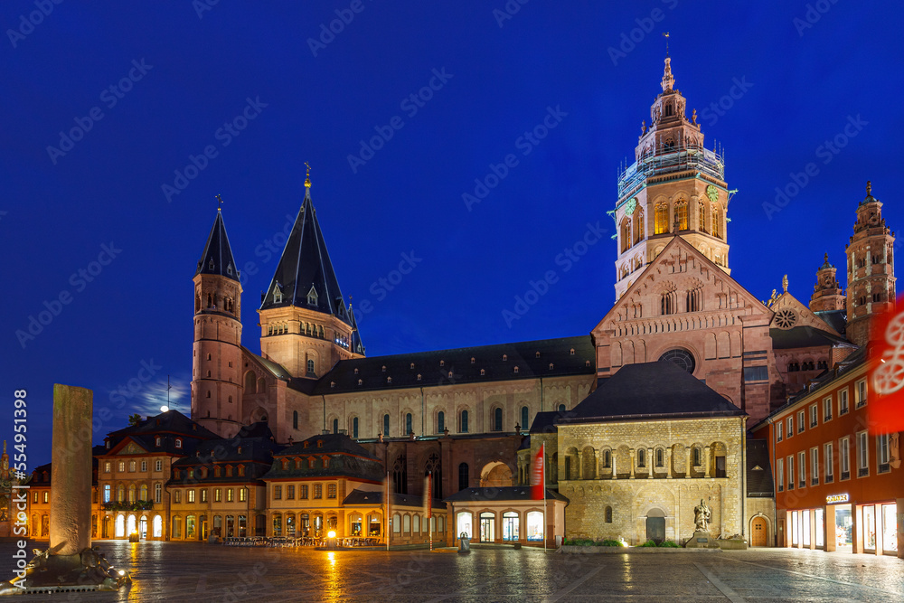 The Mainz Cathedral at night