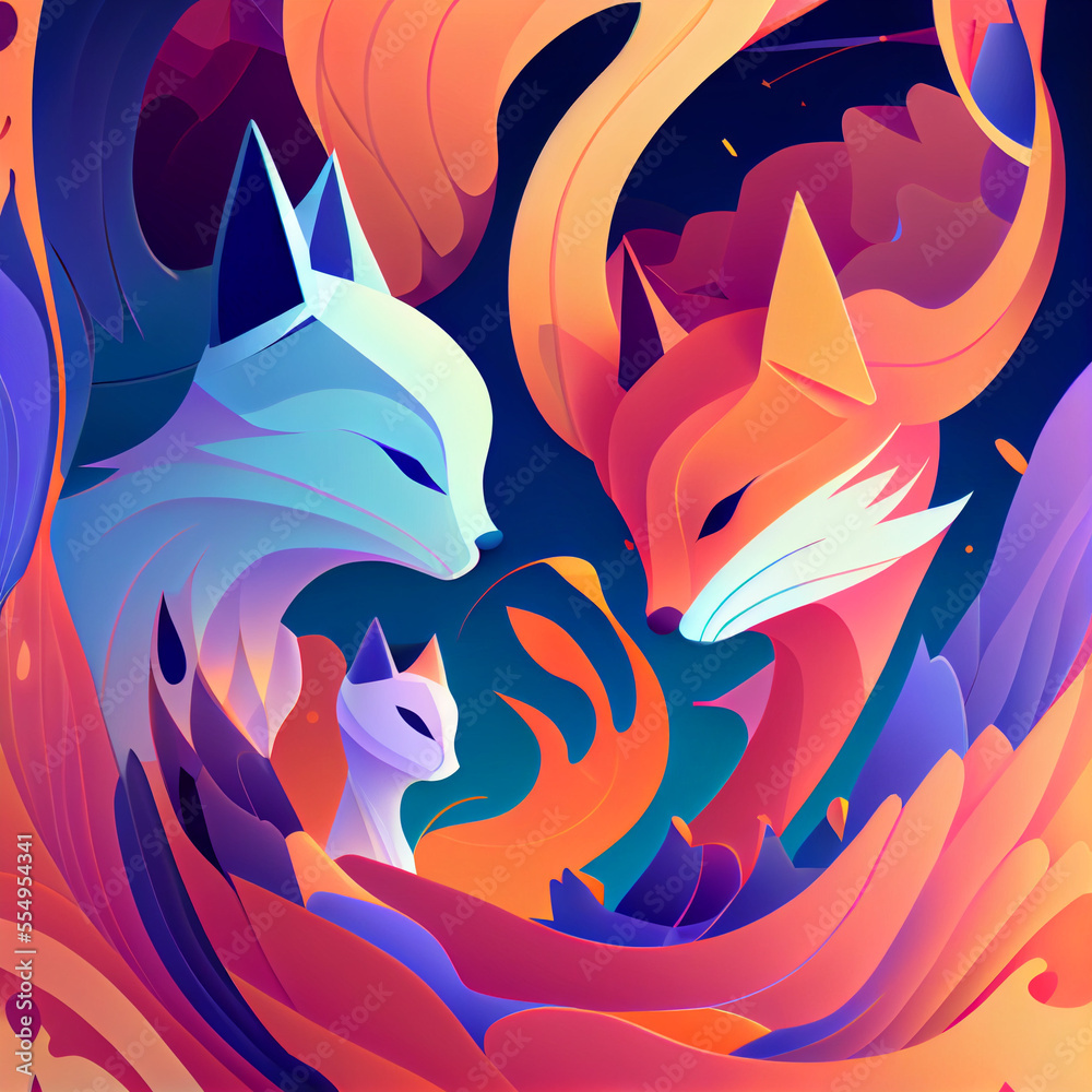 Flowing Animal Illustrations Flowing Animal Illustrations