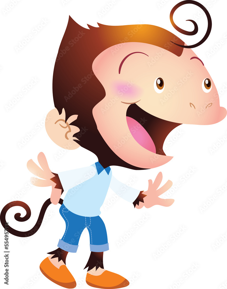 cute monkey mascot cartoon Stock Illustration | Adobe Stock