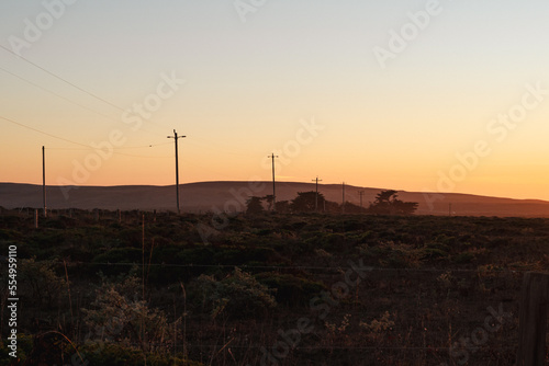 Power lines and fields in Point Reyes National Seashore