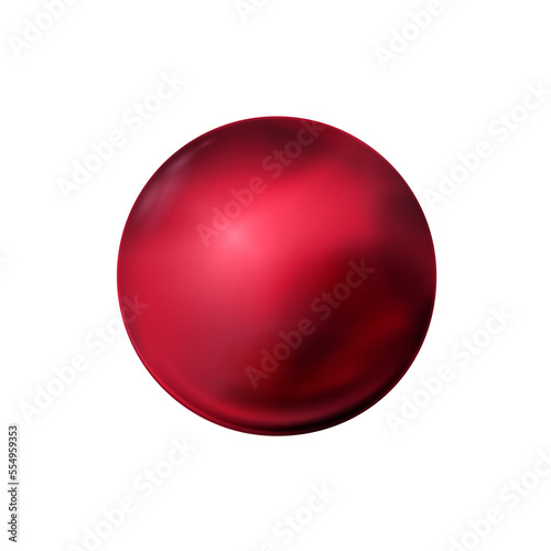Red sphere, polished ball. Viva Magenta. Mock up of clean round the realistic object, glassy orb icon. Geometric design simple shape, smooth circle form. Isolated png