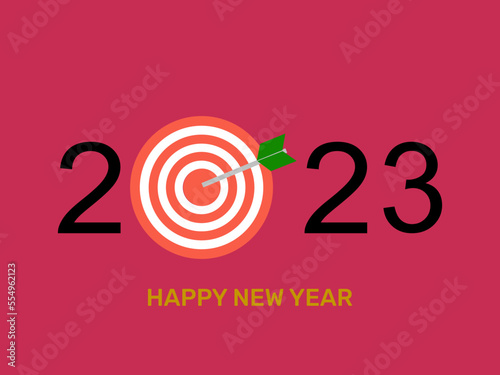 Goals for success in year 2023. Plan in year to success for team. 2023 new year target concept.