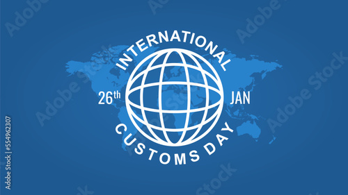 international customs day 26 january illustration for banner template