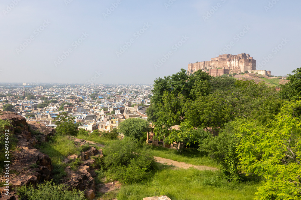 Mehrangarh Fort and Jodhpur view (Rajasthan, India).