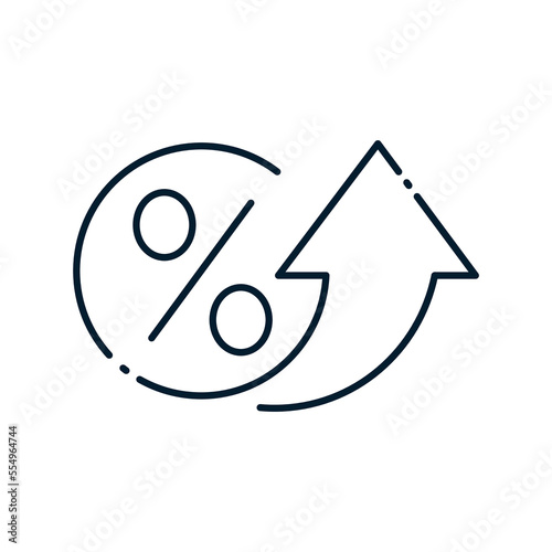 High percentage concept. Vector icon isolated on white background.