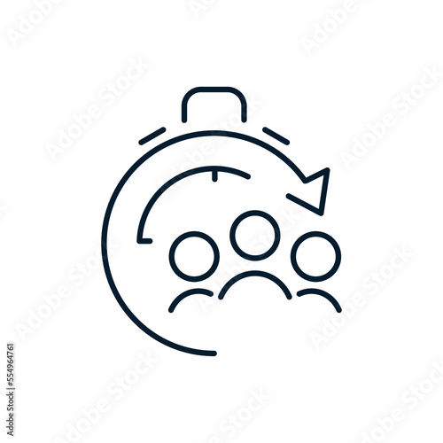 Business people concept, punctuality. Vector icon isolated on white background.