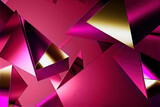 Colorful geometric abstract background, gold and trending magenta shades of color