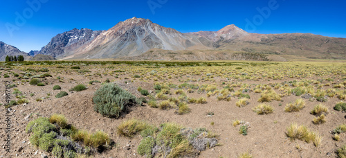 Panorama of the landscape at Paso Vergara - crossing the border from Chile to Argentina while traveling South America