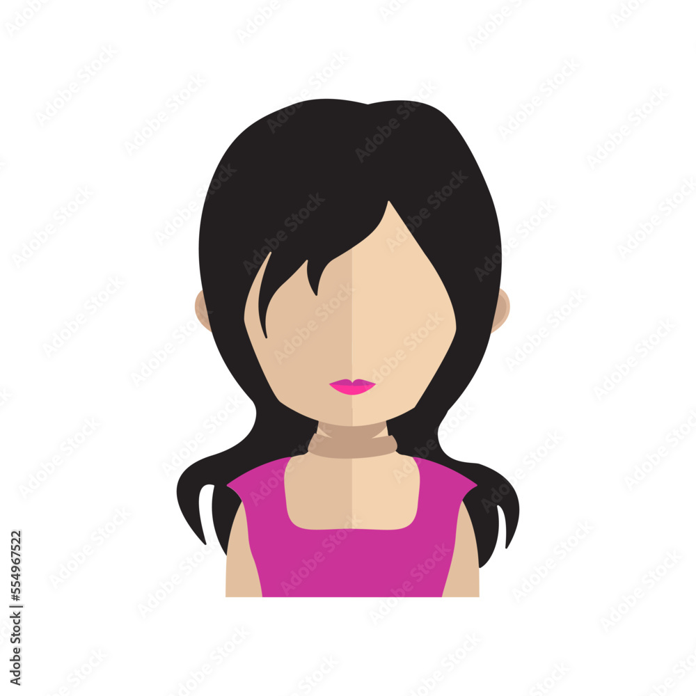 girl with a cigarette, Modern woman avatar vector icon with white background