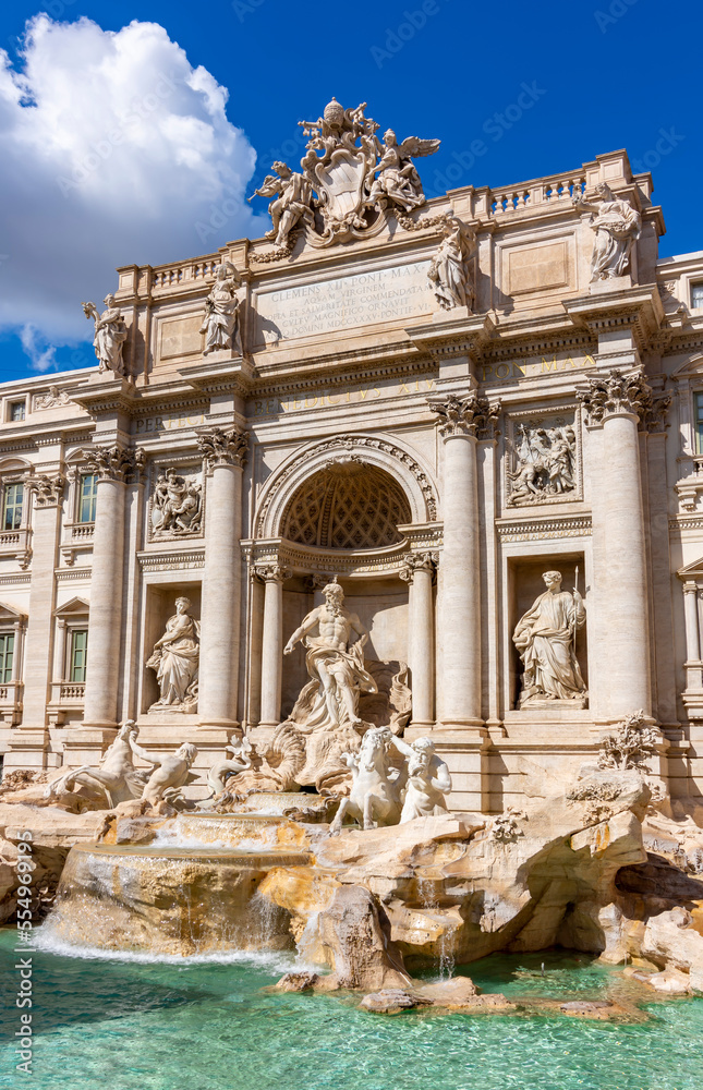Trevi fountain architecture in Rome, Italy