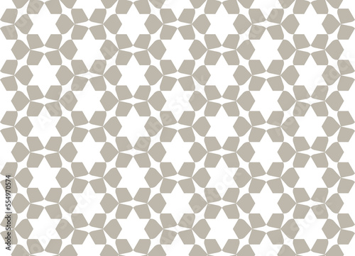 Abstract seamless pattern with Jewish stars and flowers silhouette vector illustration in Arabic style