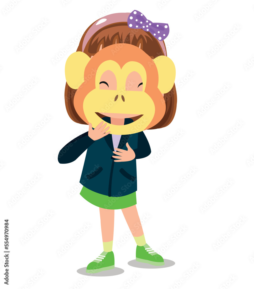 cute boy with monkey mask cute boy with monkey mask