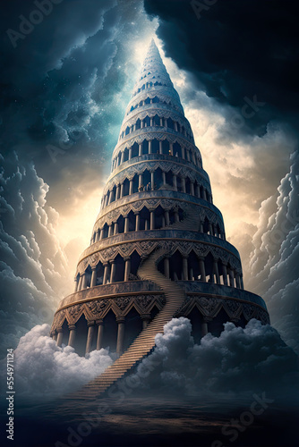 Obraz na plátně The Tower of Babel. Generative AI