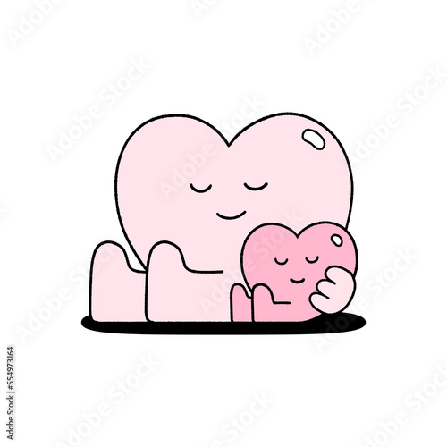 cute couple heart characters