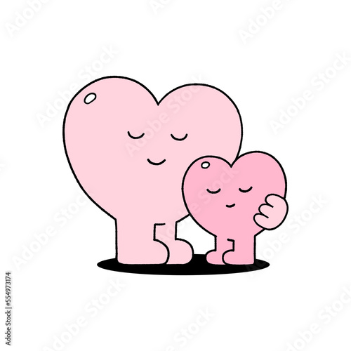 cute couple heart characters
