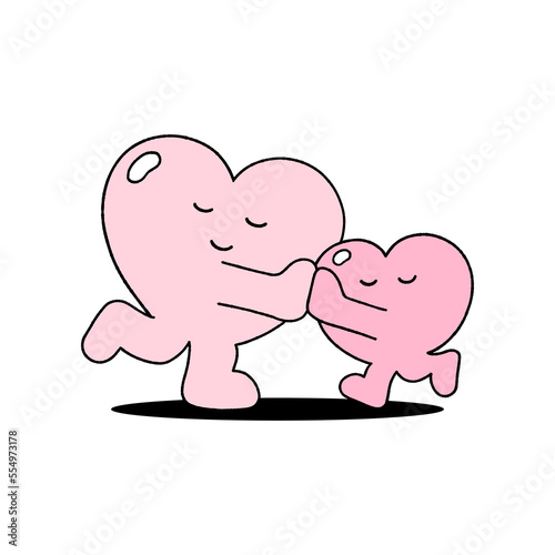 cute couple heart characters