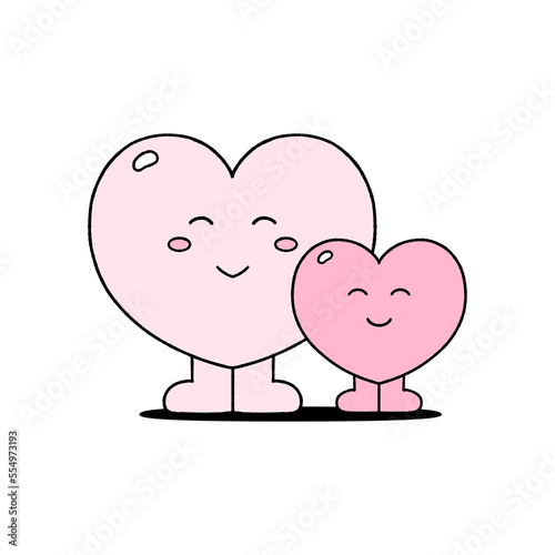cute couple heart characters