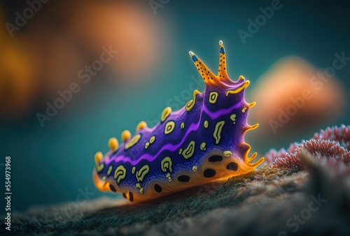illustration of sea creature Nudibranchs, commonly known as sea slug