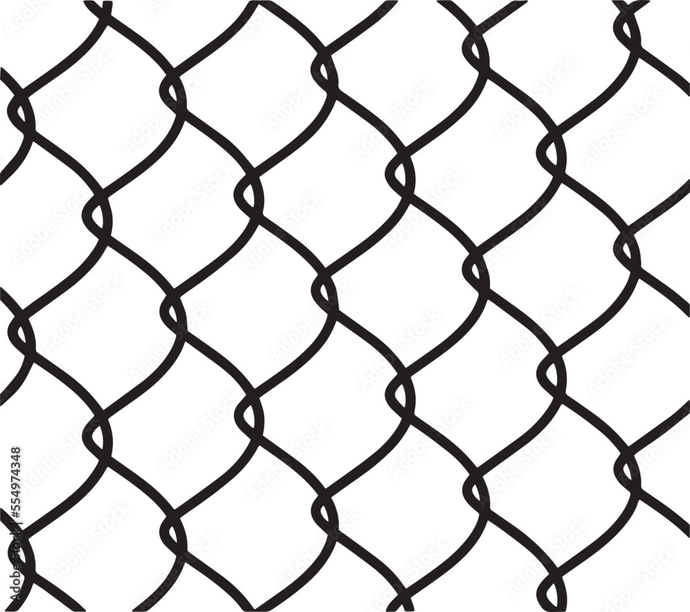 Fototapeta premium wire fence. seamless chain link fence. industrial fence on white isolated background