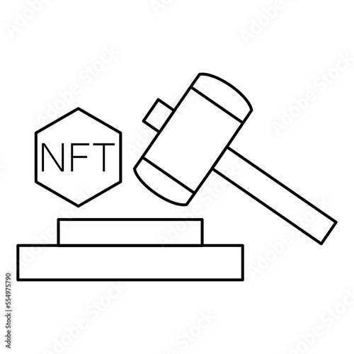 NFT technology line icon. Crypto Icon or Logo Symbol vector illustration