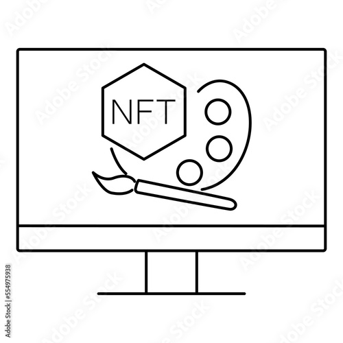 Nft - non fungible token icon vector logo design concept