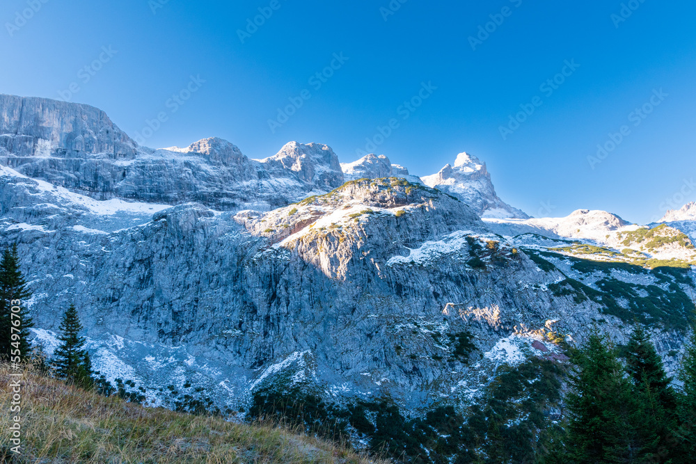 snowy mountain in the alps 