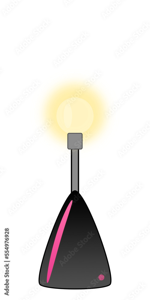 illustrazione con lampada da tavolo senza paralume su sfondo trasparente