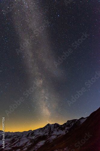 Starry night with the milky way in the alps 