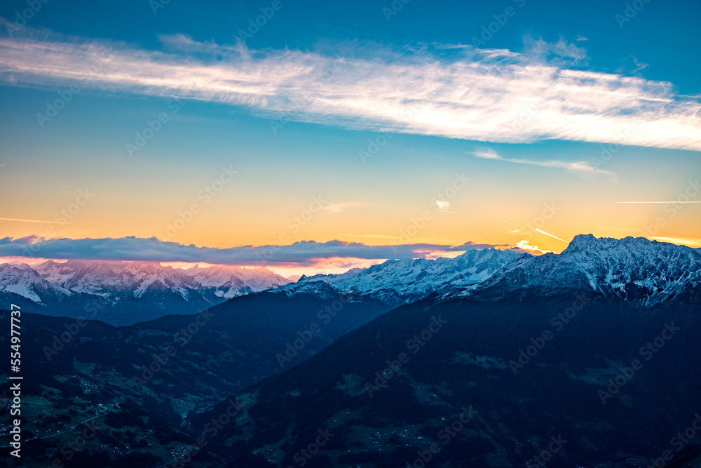 sunset in the mountains (Alps, Vorarlberg, Austria)