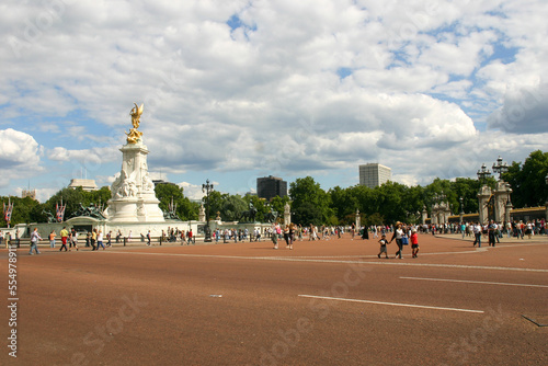 London, England, in the Summer looking at the Victoria Memorial monument to Queen Victoria, located at the end of The Mall in London near Buckingham Palace