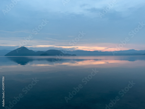 Mysterious dawn of Lake Toya