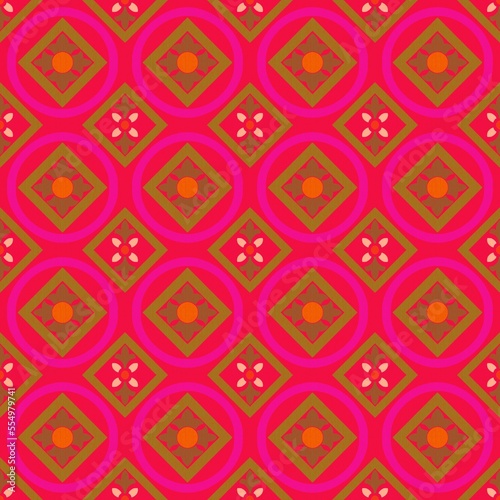 Pink, red, green seamless repeat pattern print background 