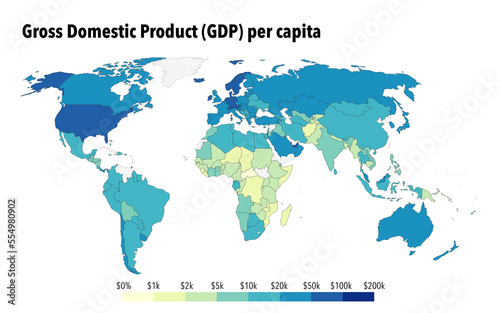 GDP per capita around the world
