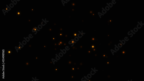 Fire embers particles texture overlays . Sparkle burn effect on isolated black background for movie scenes. © Victor