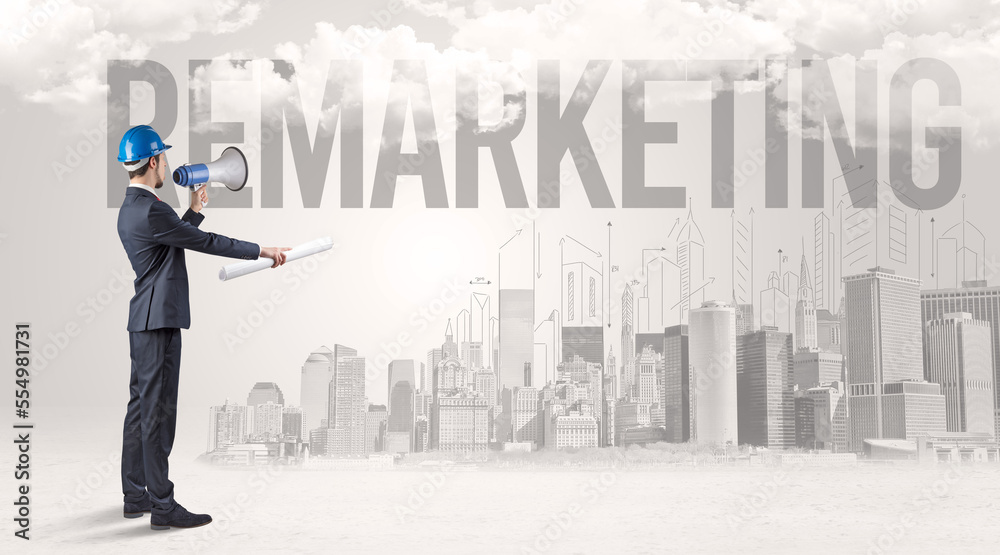 Young businessman with hard hat