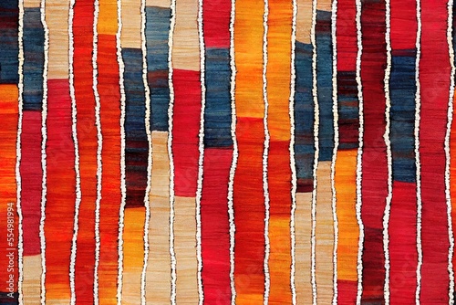 Seamless dyed digital print pattern design with a watercolor geo stripe and linen feel. Runner carpet, rug, scarf, curtain, hand-made ethnic batik, abstract texture Generative AI