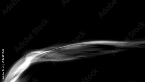 Black and white glowing blurred light stripes in motion. Futuristic abstract wave, flare, glowing road light strips speed on isolated background.