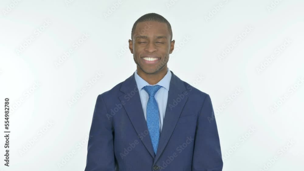 Approval by African Businessman on White Background Approval by African Businessman on White Background