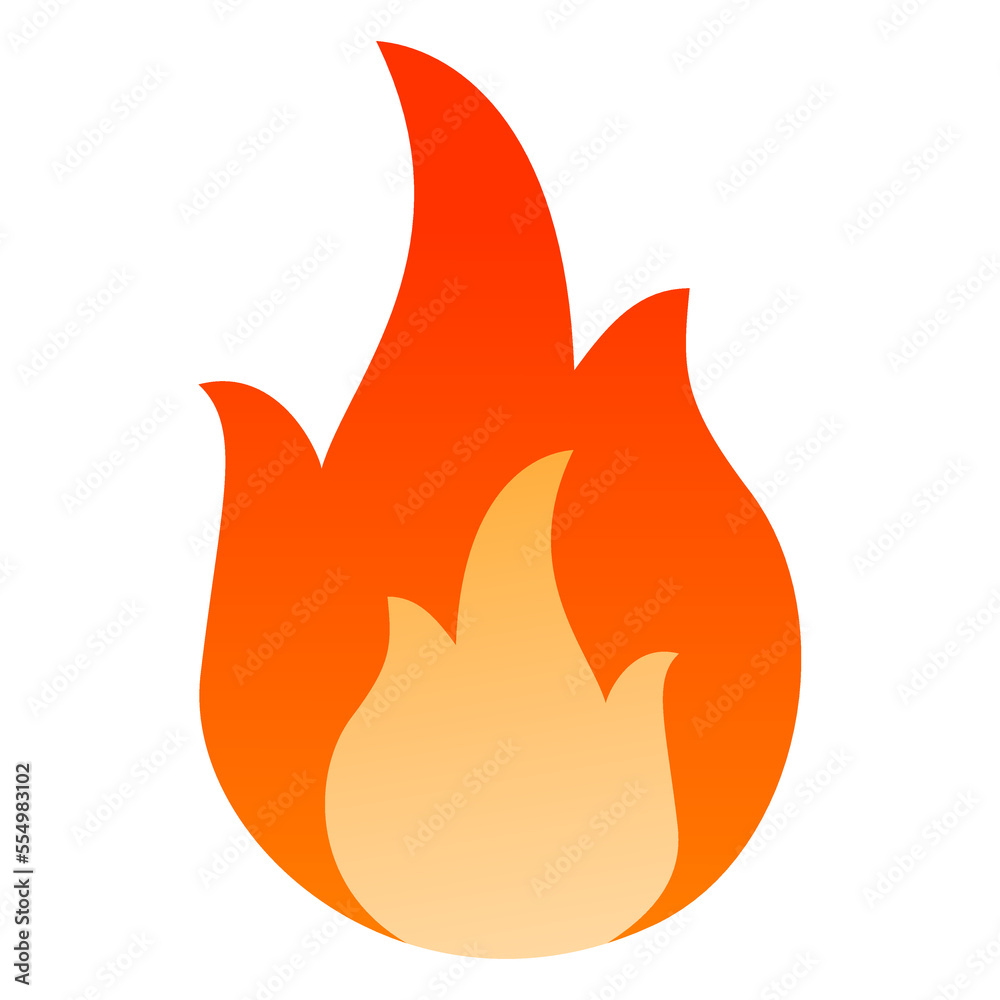 Cartoon campfire. Fire flames.Red fire icon.Vector flat illustration.Isolated on white background. Cartoon campfire. Fire flames.Red fire icon.Vector flat illustration.Isolated on white background.
