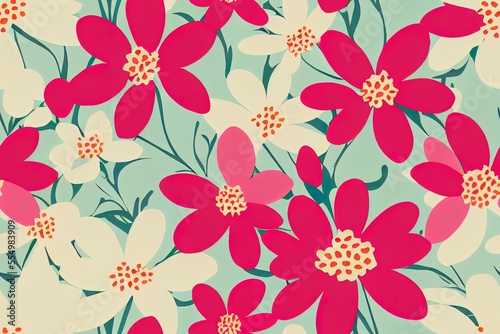 Beautiful floral design with tiny blossoms in a rainbow of colors. Generative AI